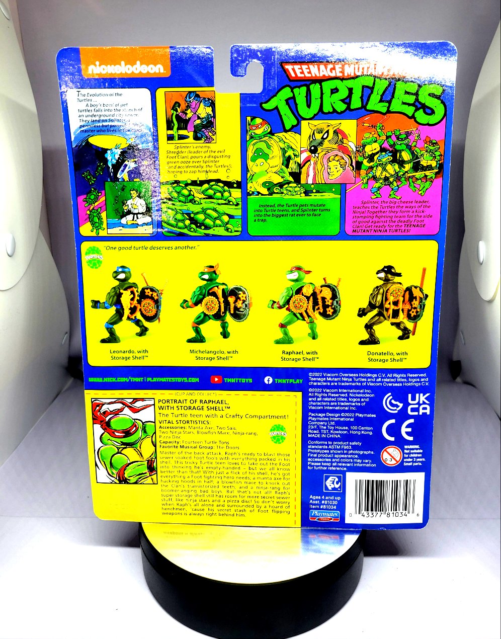 Playmates (2022) Nickelodeon Teenage Mutant Ninja Turtles Raphael With Storage Shell Action Figure