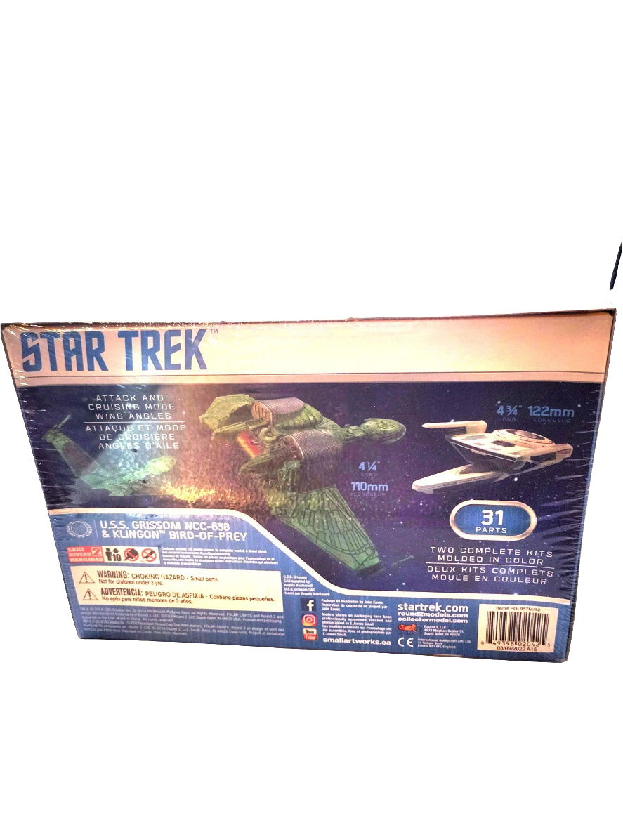 Polar Lights Star Trek U.S.S. Grissom NCC-638 & Klingon Bird-Of-Prey Snap It Plastic Model Kit