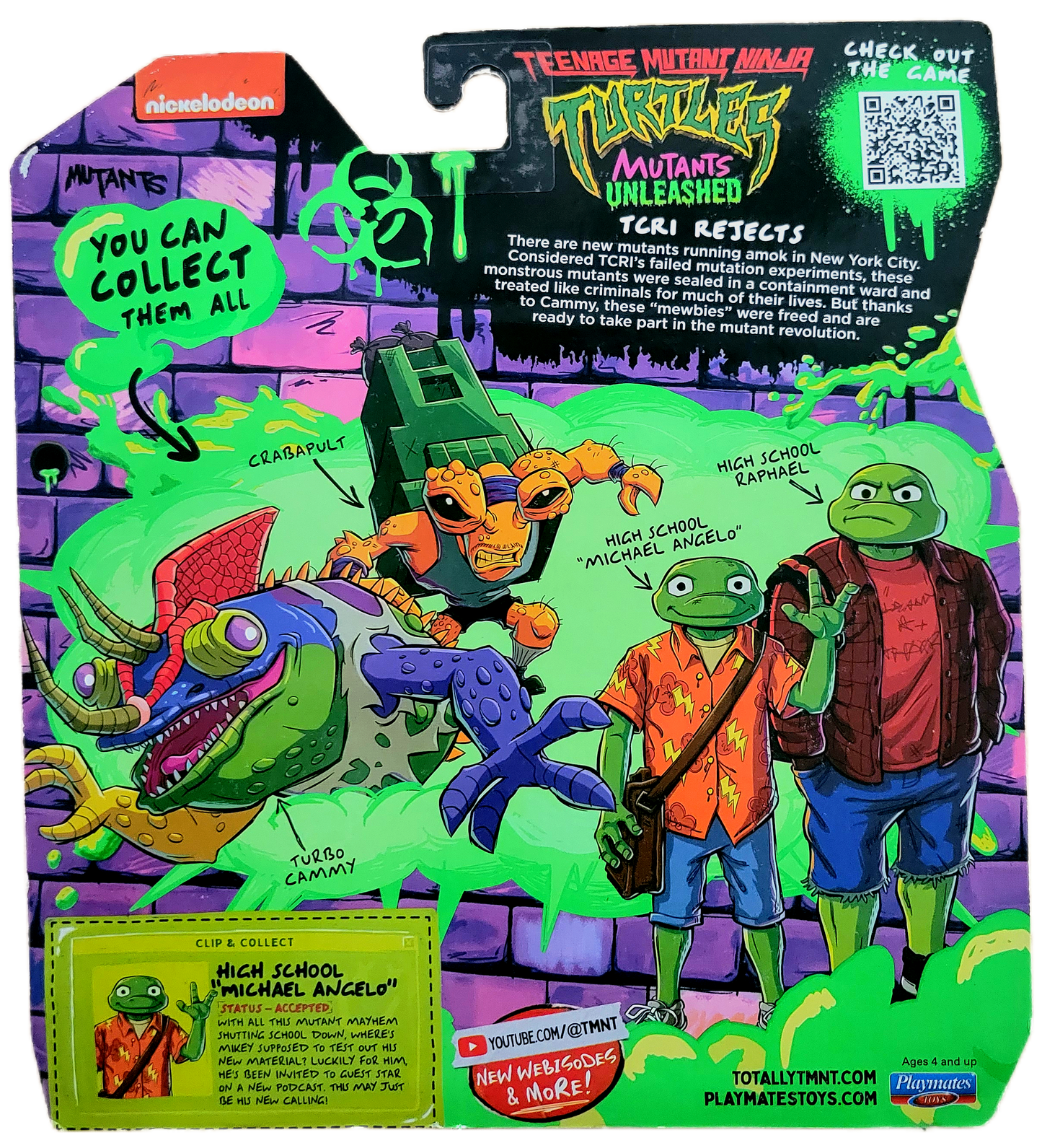Playmates Tales of the Teenage Mutant Ninja Turtles High School Michael Angelo Action Figure