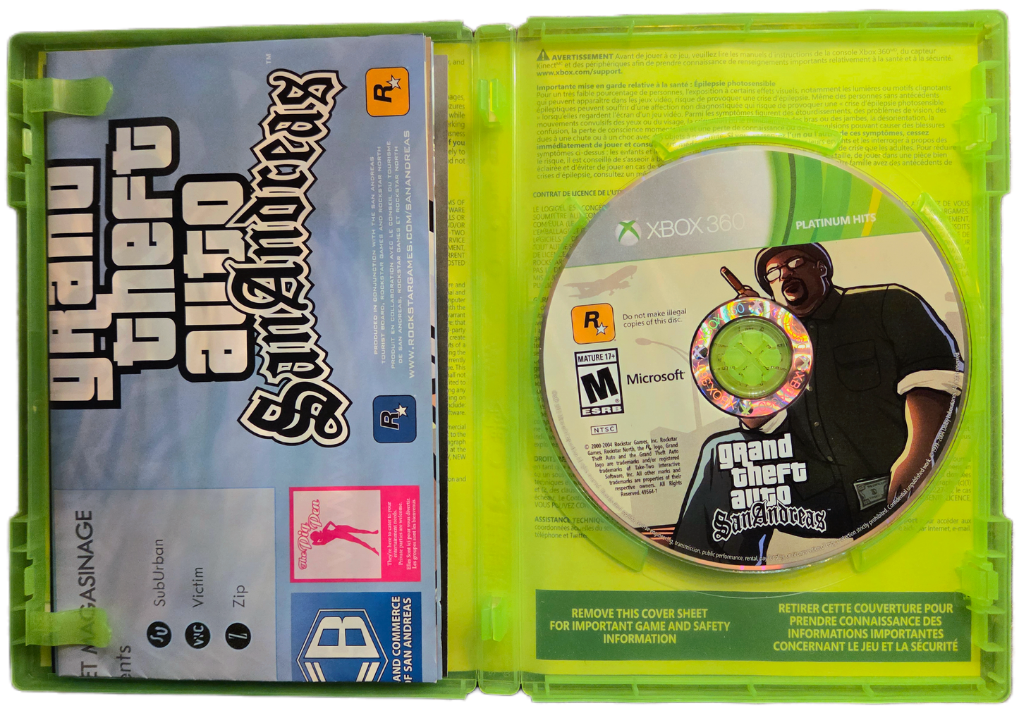 XBOX 360 Grand Theft Auto San Andreas Platinum Hits Complete Used Video Game