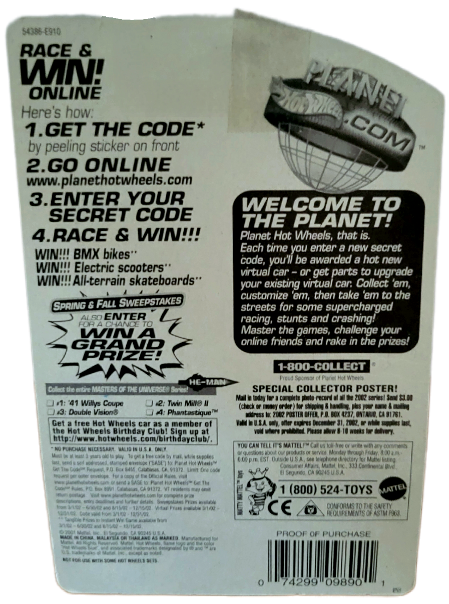 Mattel Hot Wheels Masters of the Universe Twin Mill II He Man 2 of 4 #92 Diecast Car