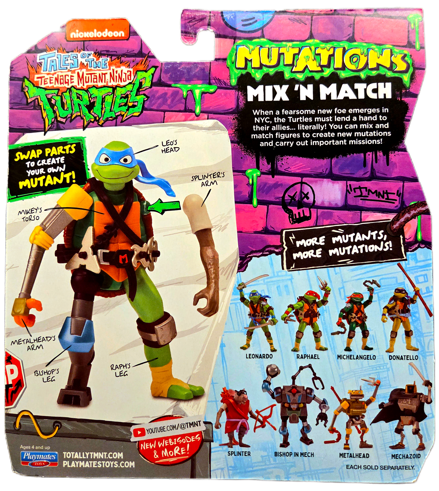 Playmates Tales Of The Teenage Mutant Ninja Turtles Mutations Mix 'N Match Leonardo Action Figure