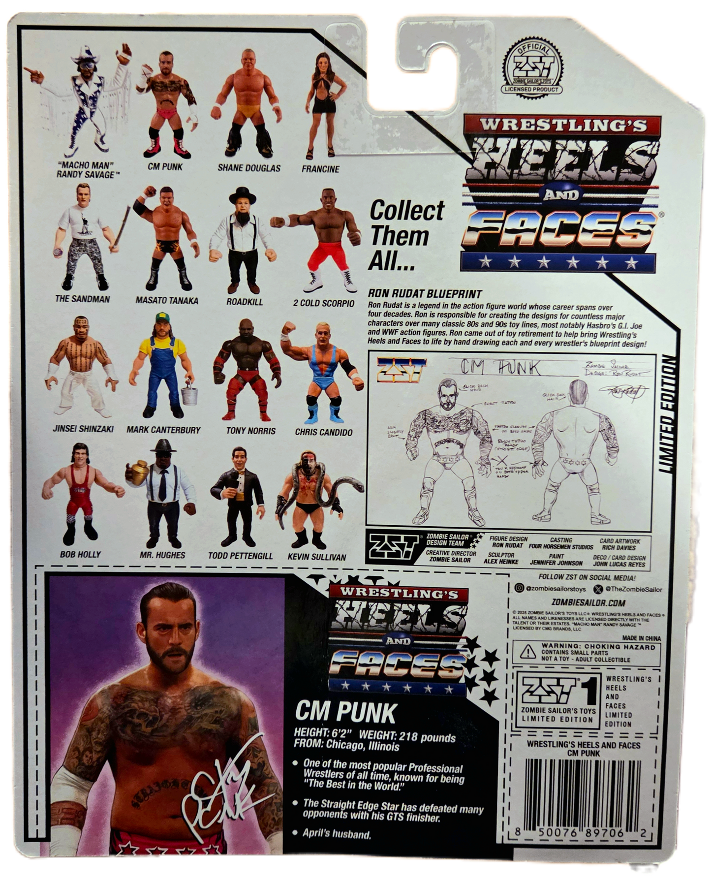 Zombie Sailor Toys Wrestling's Heels and Faces 1 of 4100 Limited Edition CM Punk Action Figure