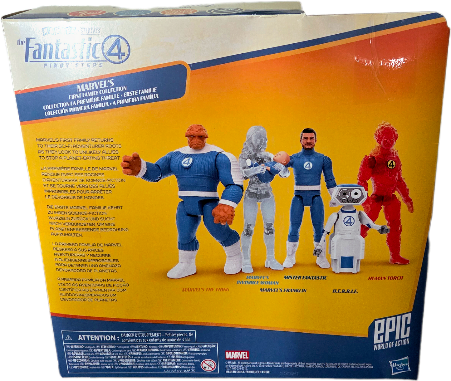 Hasbro Marvel Studios The Fantastic 4 First Steps Epic World of Action Marvel's First Family Collection Retro Action Figure 6-Pack