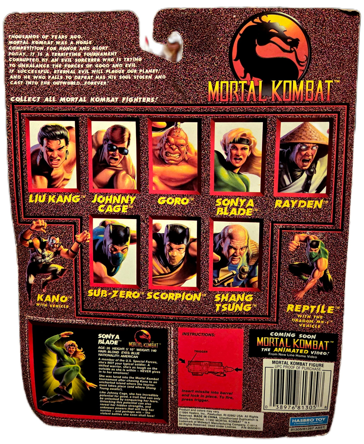 Hasbro (1994) Mortal Kombat Sonya Blade Special Movie Edition Action Figure