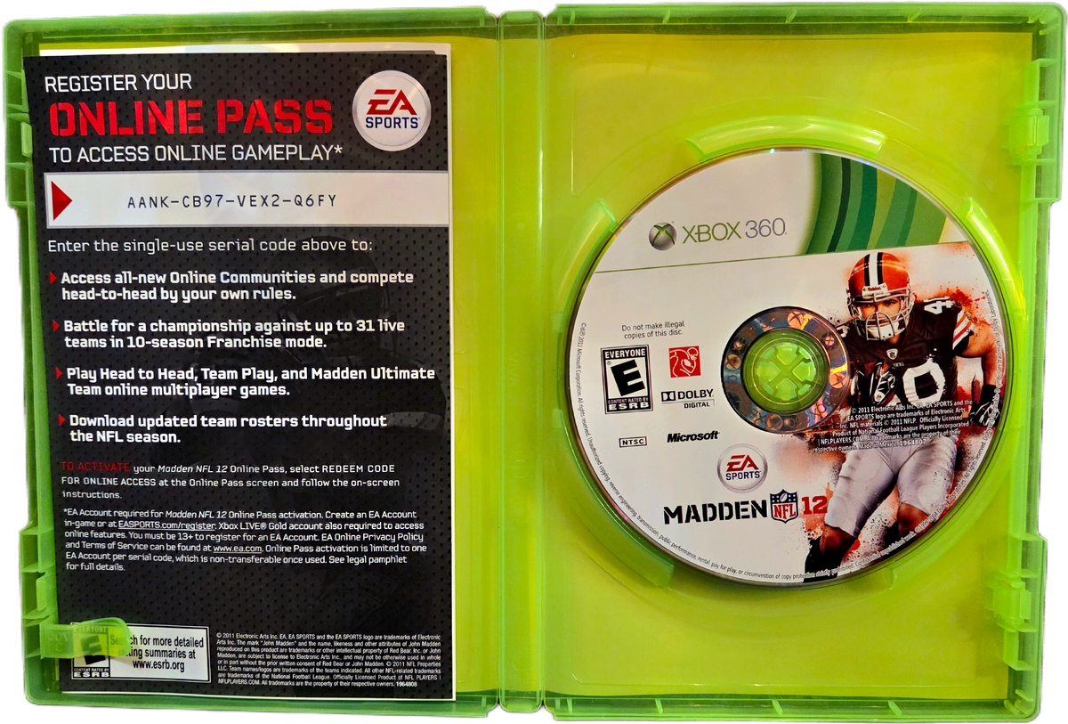 XBOX360 EA Sports Madden NFL 12 Used Video Game