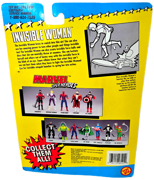 Toybiz (1994) Marvel Superheroes Fantastic Four Invisible Woman with Catapult Power Launcher Action Figure