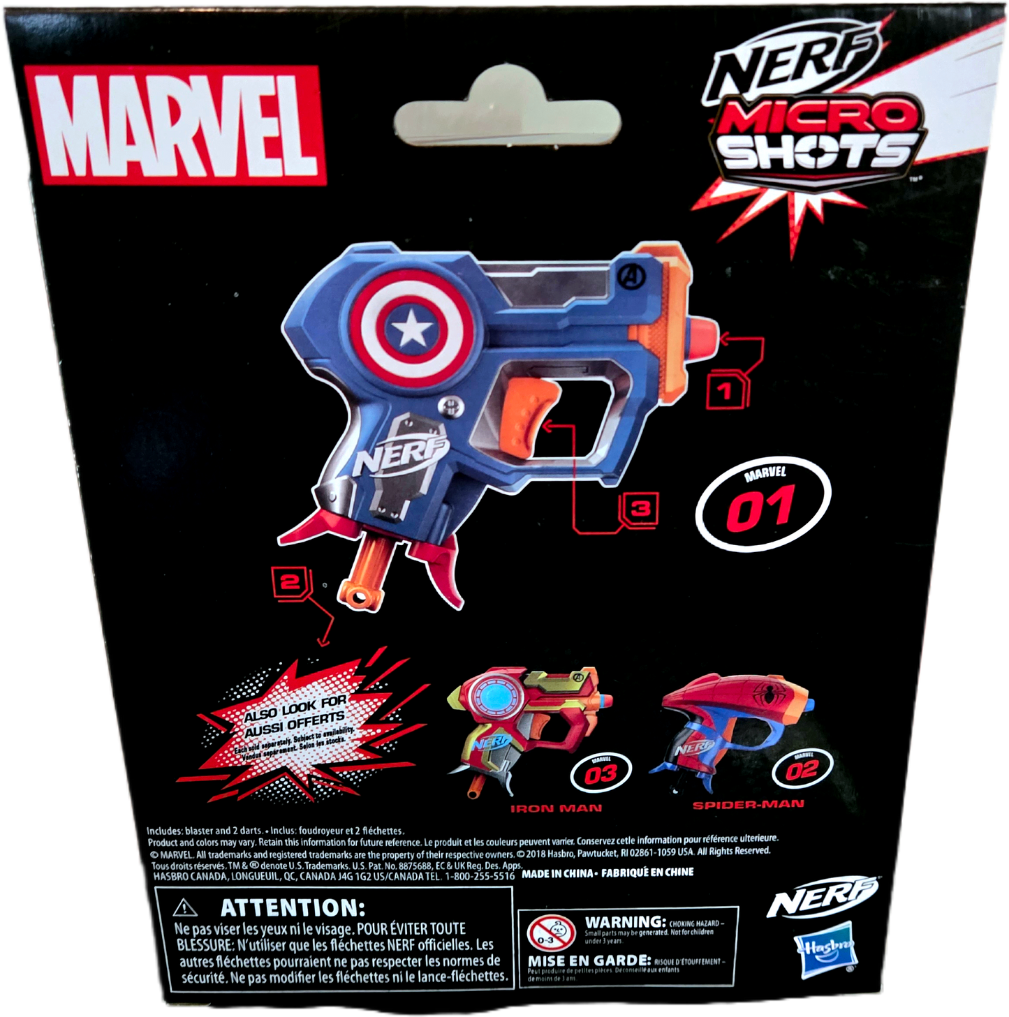 Nerf Marvel Captain America Micro Shots Blaster