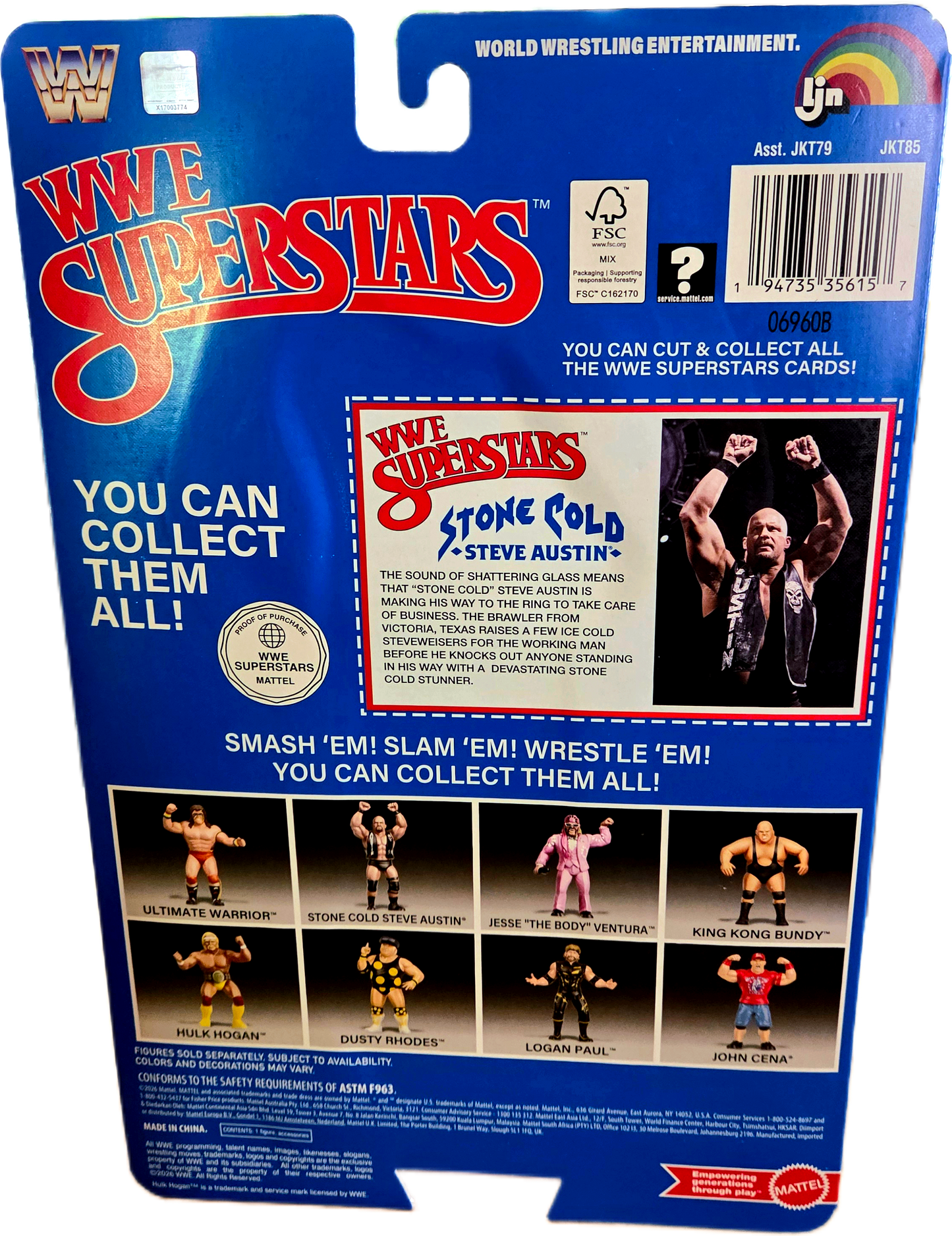 Mattel WWE Superstars LJN Series 2 Stone Cold Steve Austin Black Card Action Figure