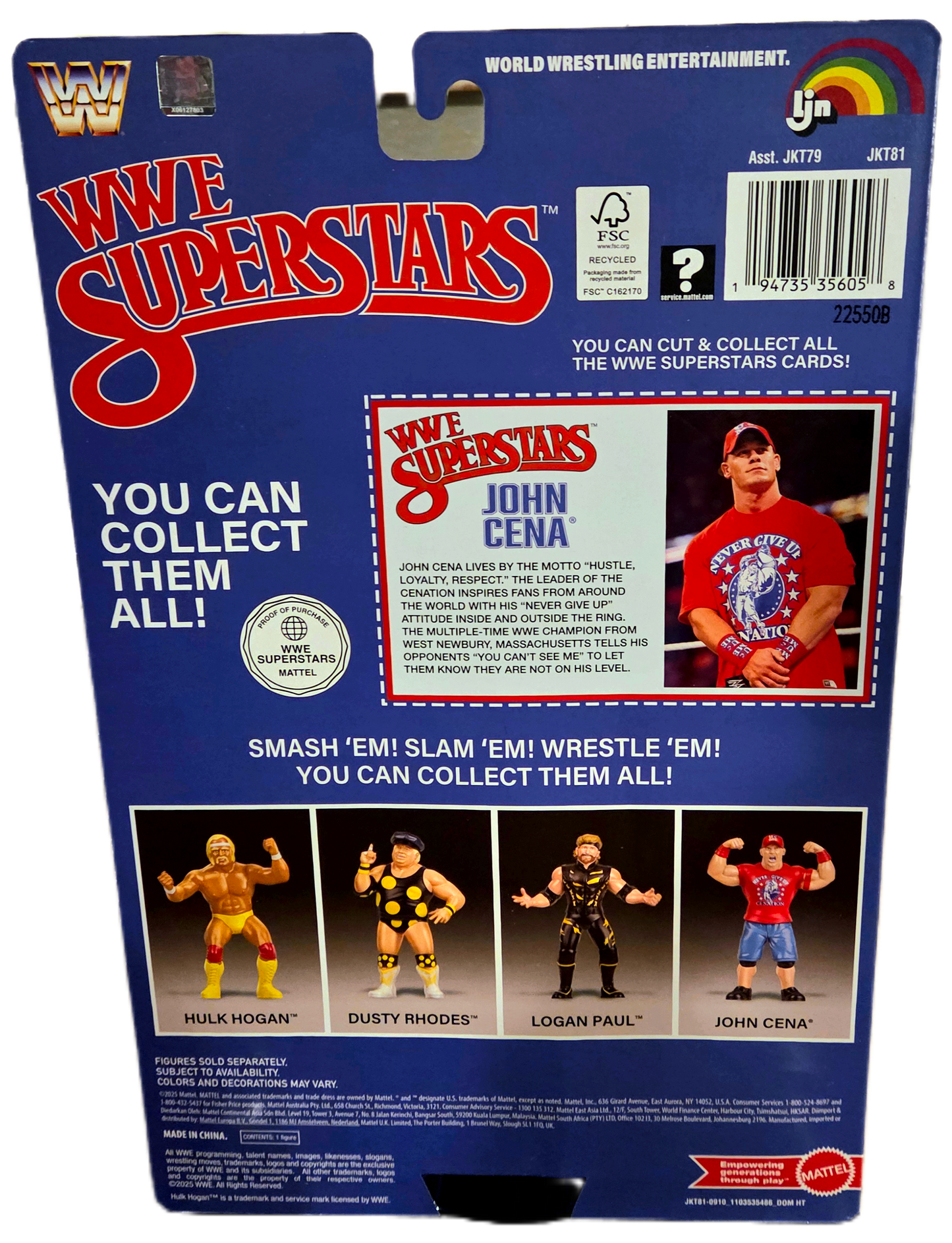 Mattel LJN WWE Superstars John Cena Action Figure (Blue Card)