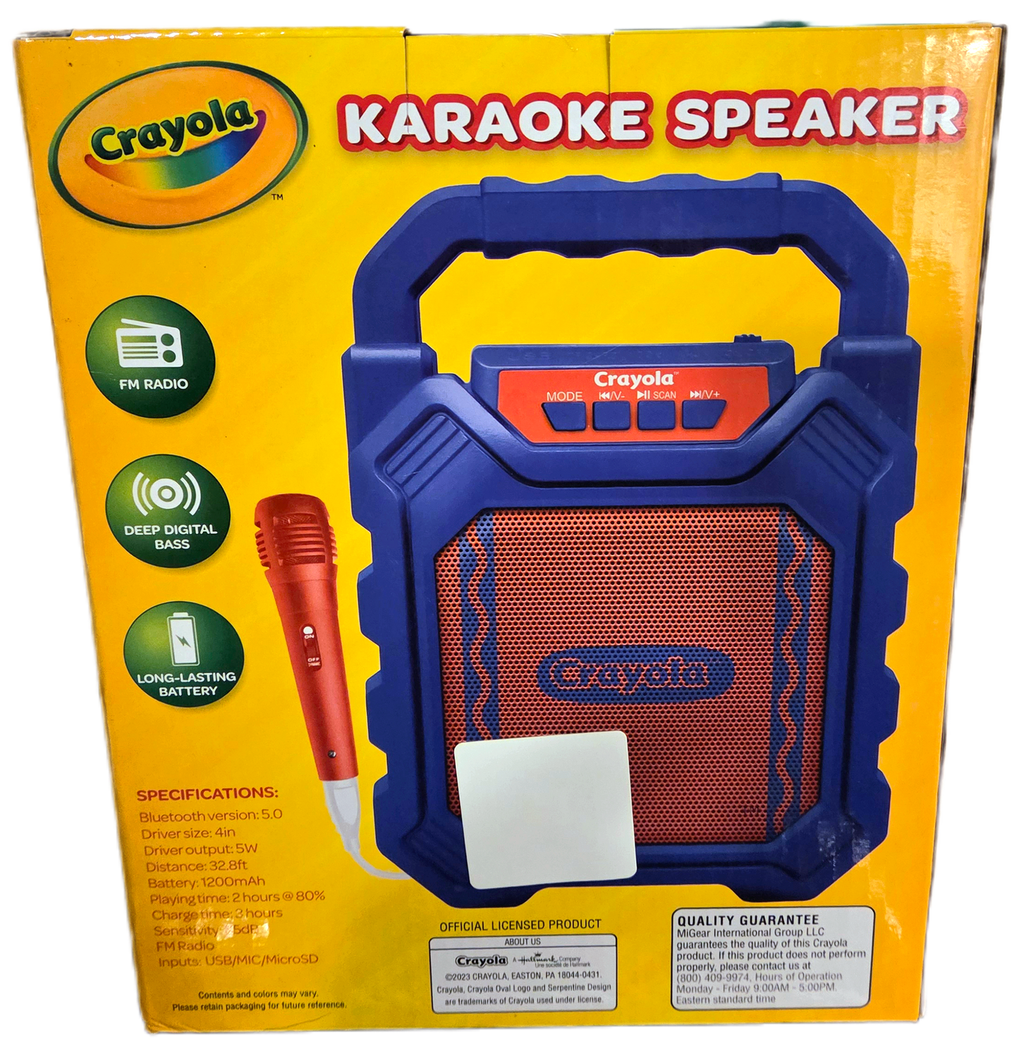 MiGear Crayola Bluetooth Karaoke Speaker