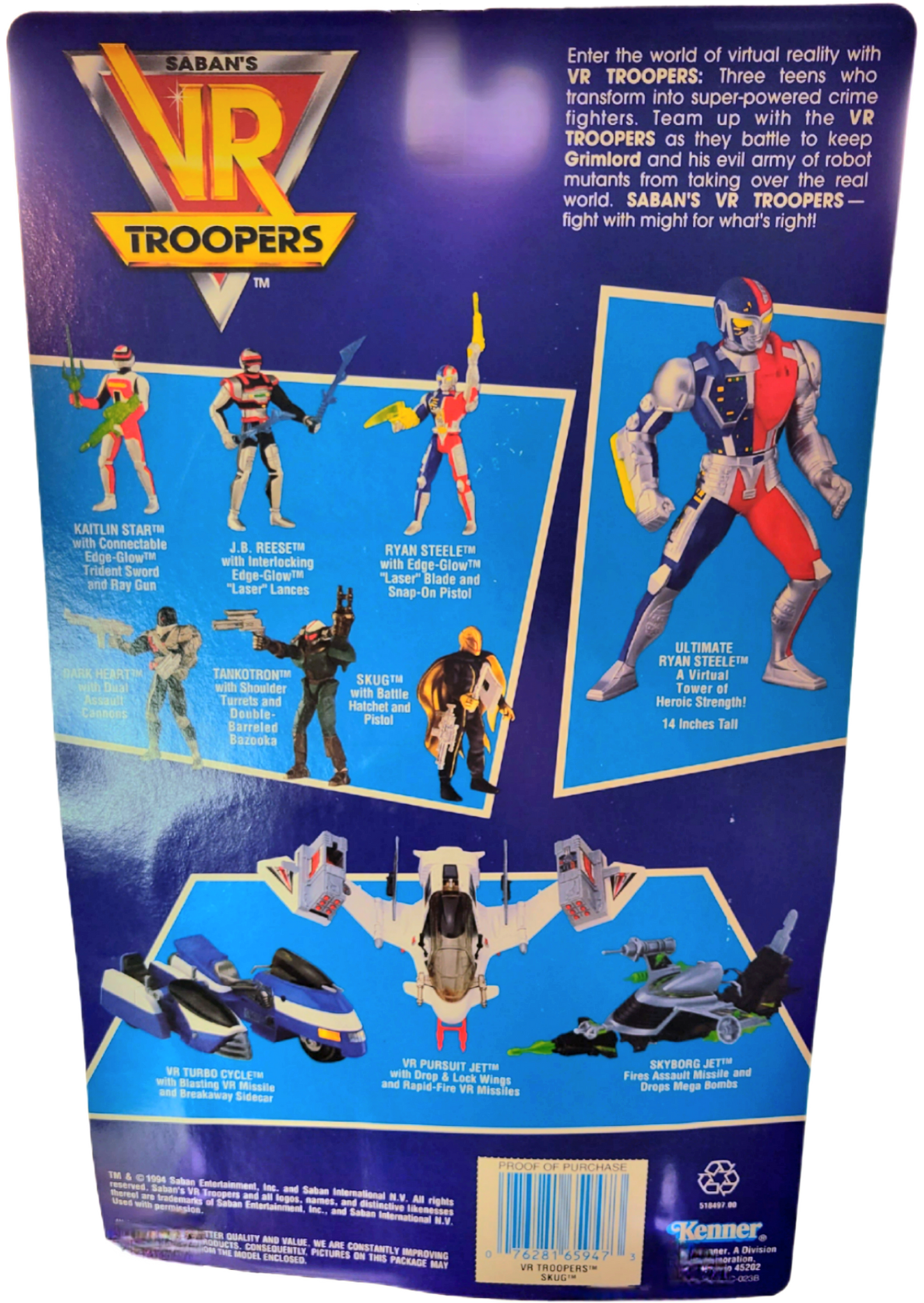 Kenner 1994 Saban's VR Troopers Skug Action Figure