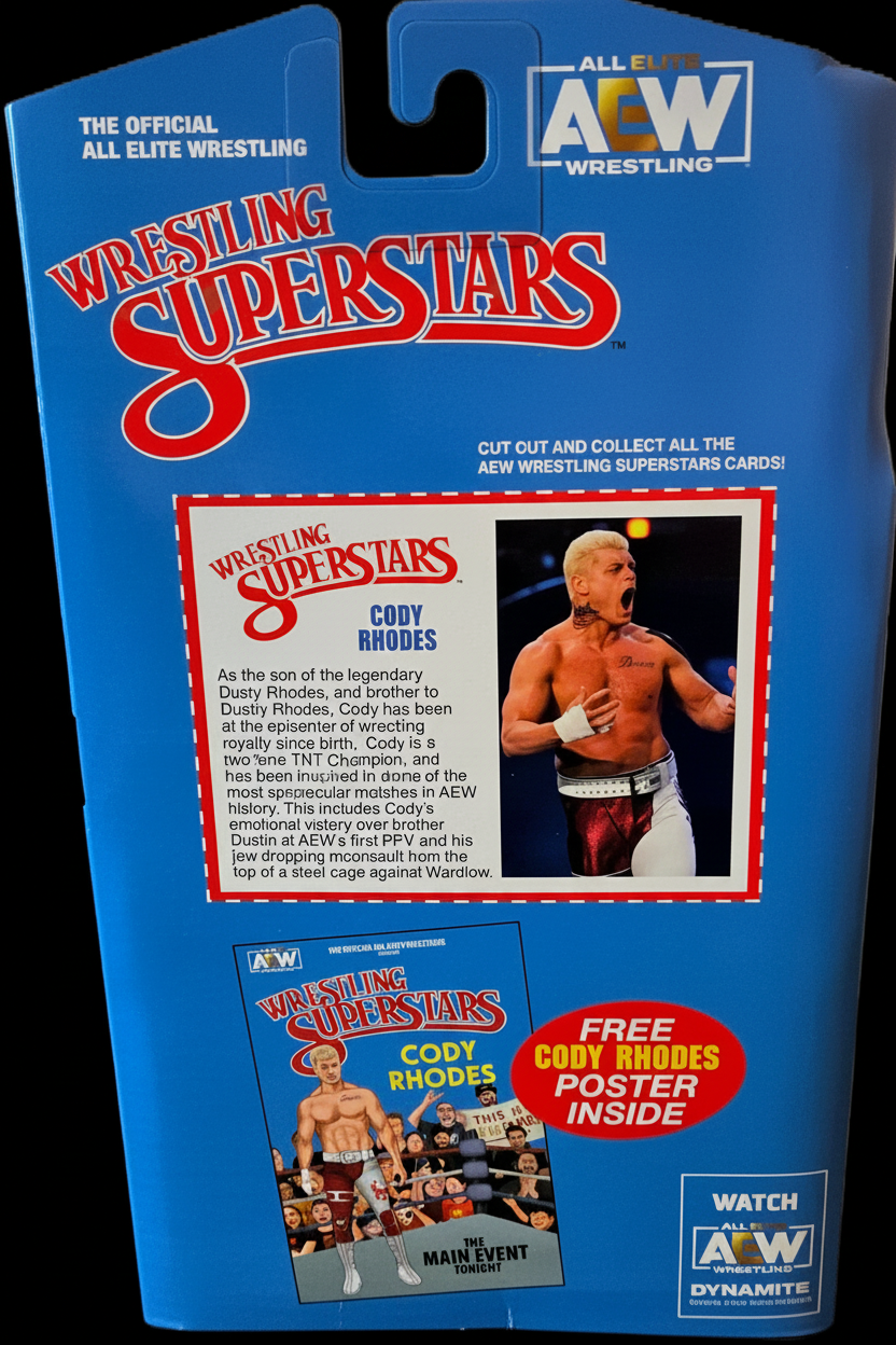 Jazwares AEW LJN Wrestling Superstars Cody Rhodes Action Figure (Red Tights Variant)