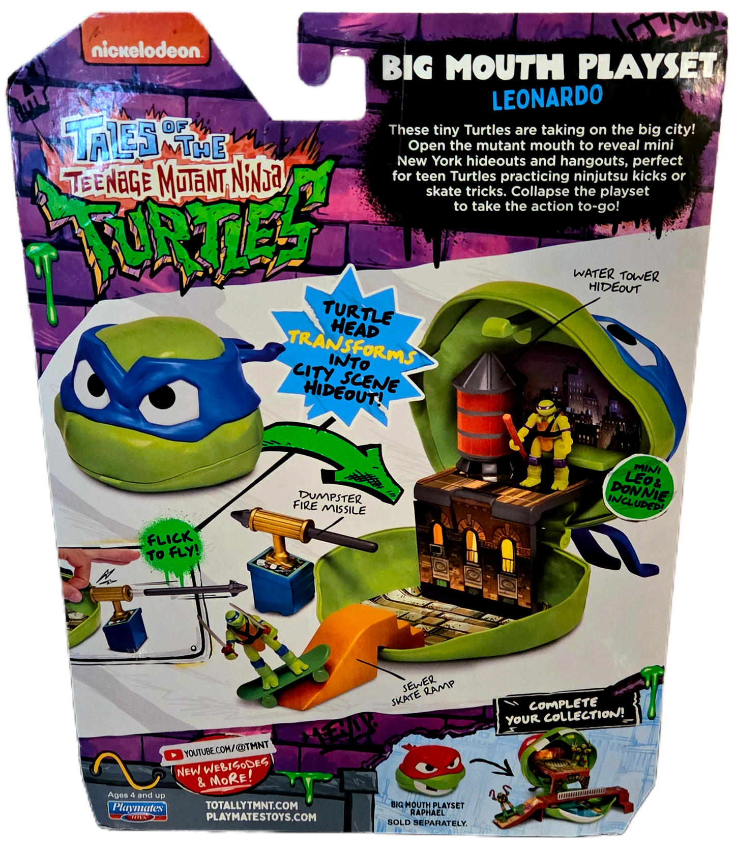Playmates Tales of the Teenage Mutant Ninja Turtles Leonardo Big Mouth Playset