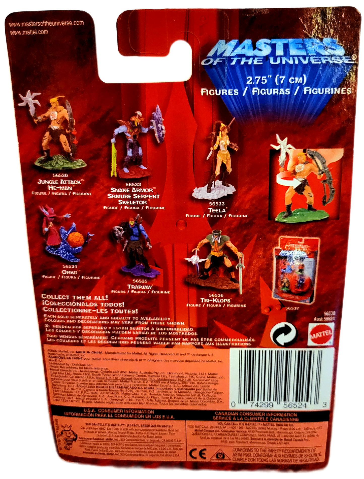 Mattel Masters of the Universe 200x Jungle Attack He-Man 2.75" Mini Figure (Damaged Packaging)