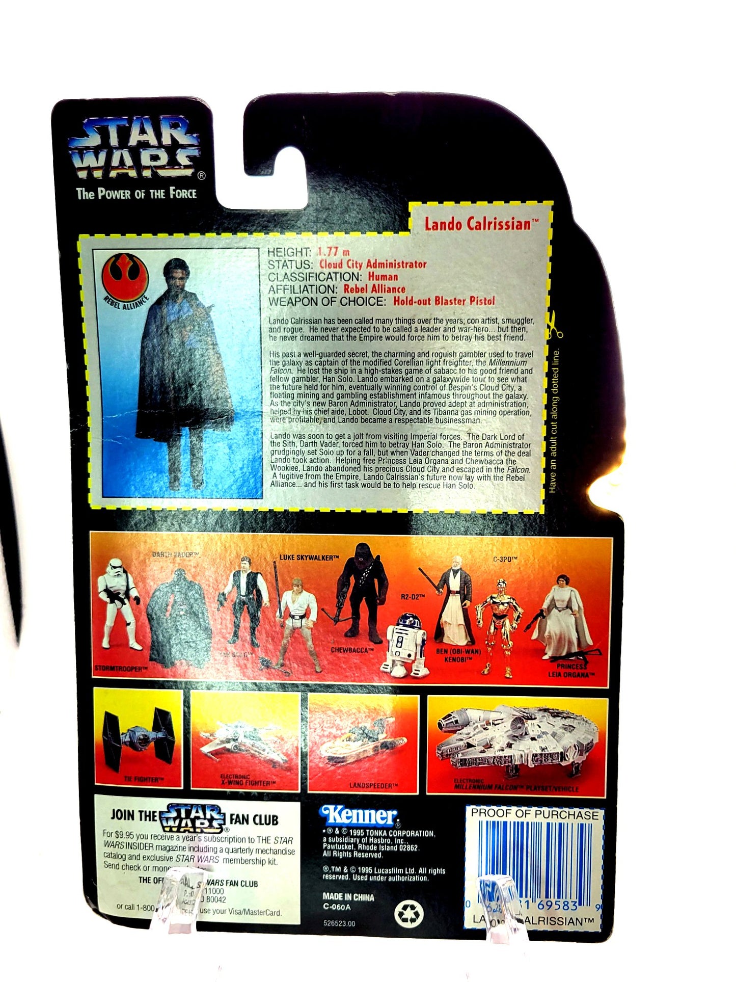 Kenner Star Wars The Power of the Force 1995 Lando Calrissian Action Figure (Damaged Card)