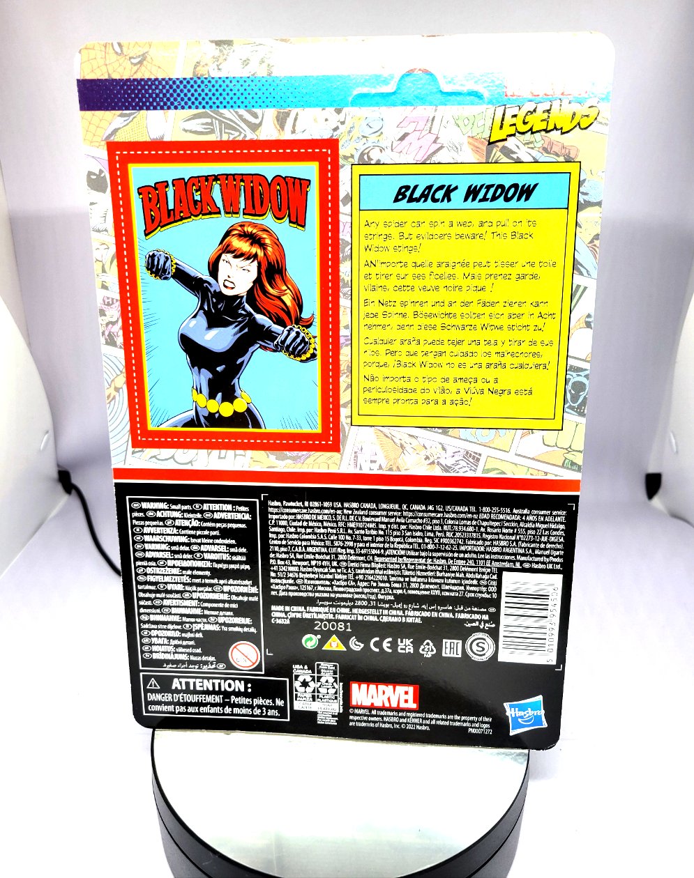 Hasbro Kenner Marvel Legends Black Widow Retro Action Figure