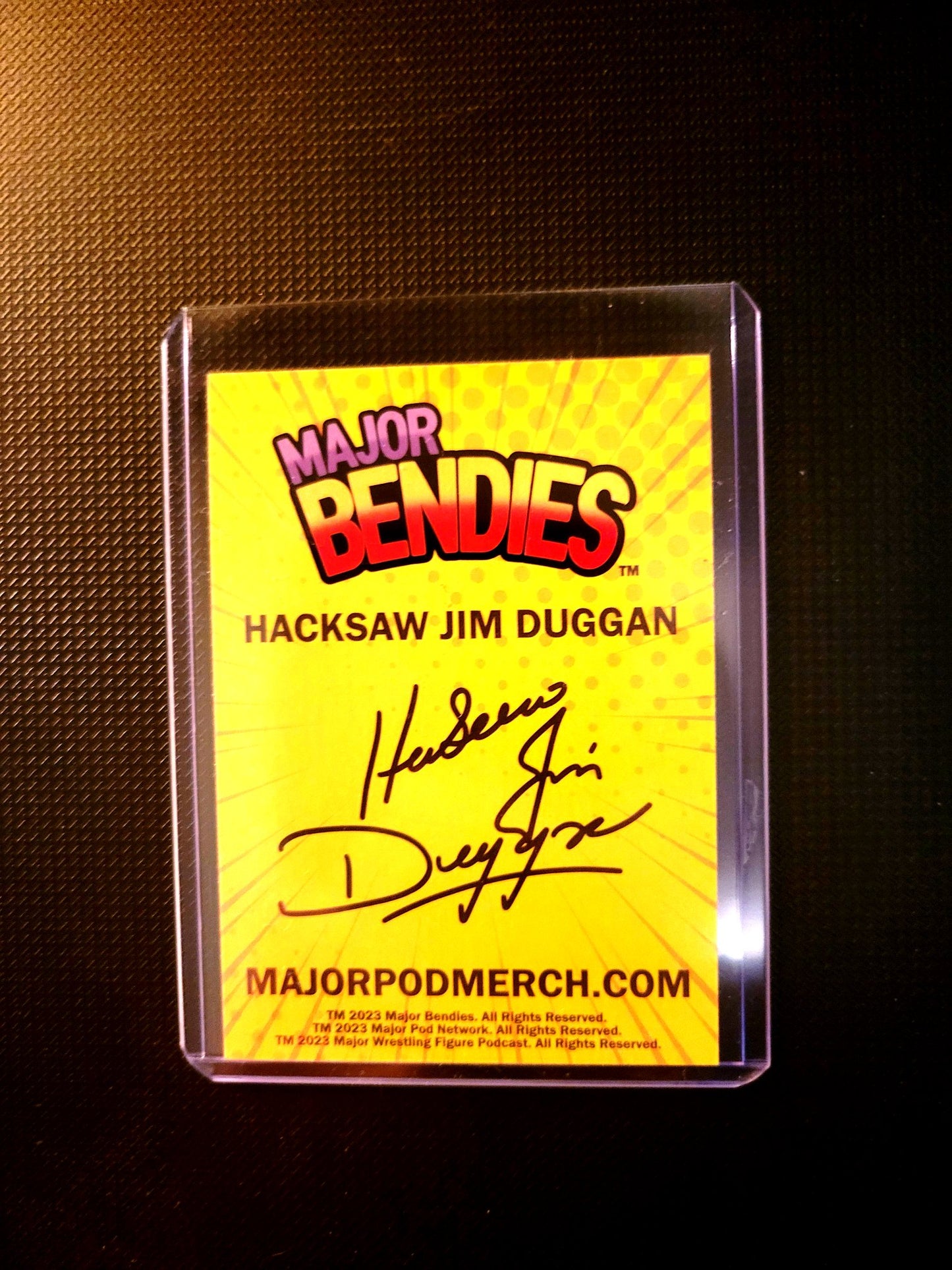 Major Wrestling Figure Podcast Major Bendies Hacksaw Jim Duggan Trading Card