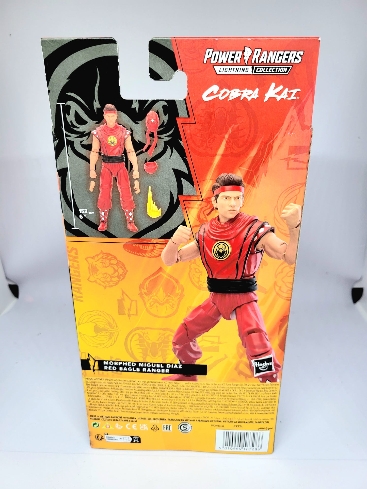 Hasbro Power Rangers Cobra Kai Lightning Collection Morphed Miguel Diaz Red Eagle Ranger Action Figure