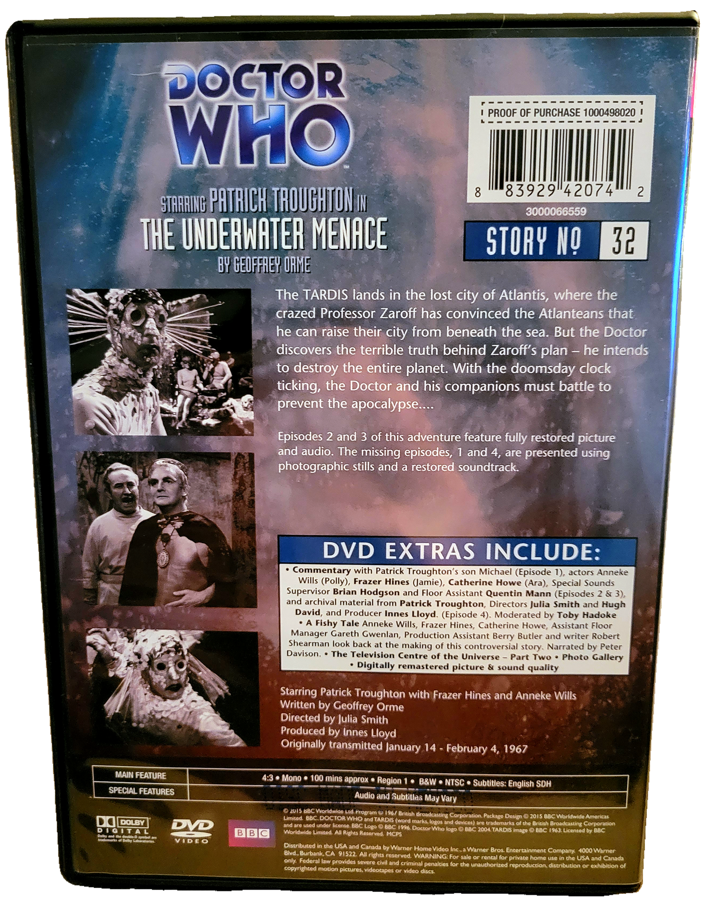 BBC Video Doctor Who The Underwater Menace DVD