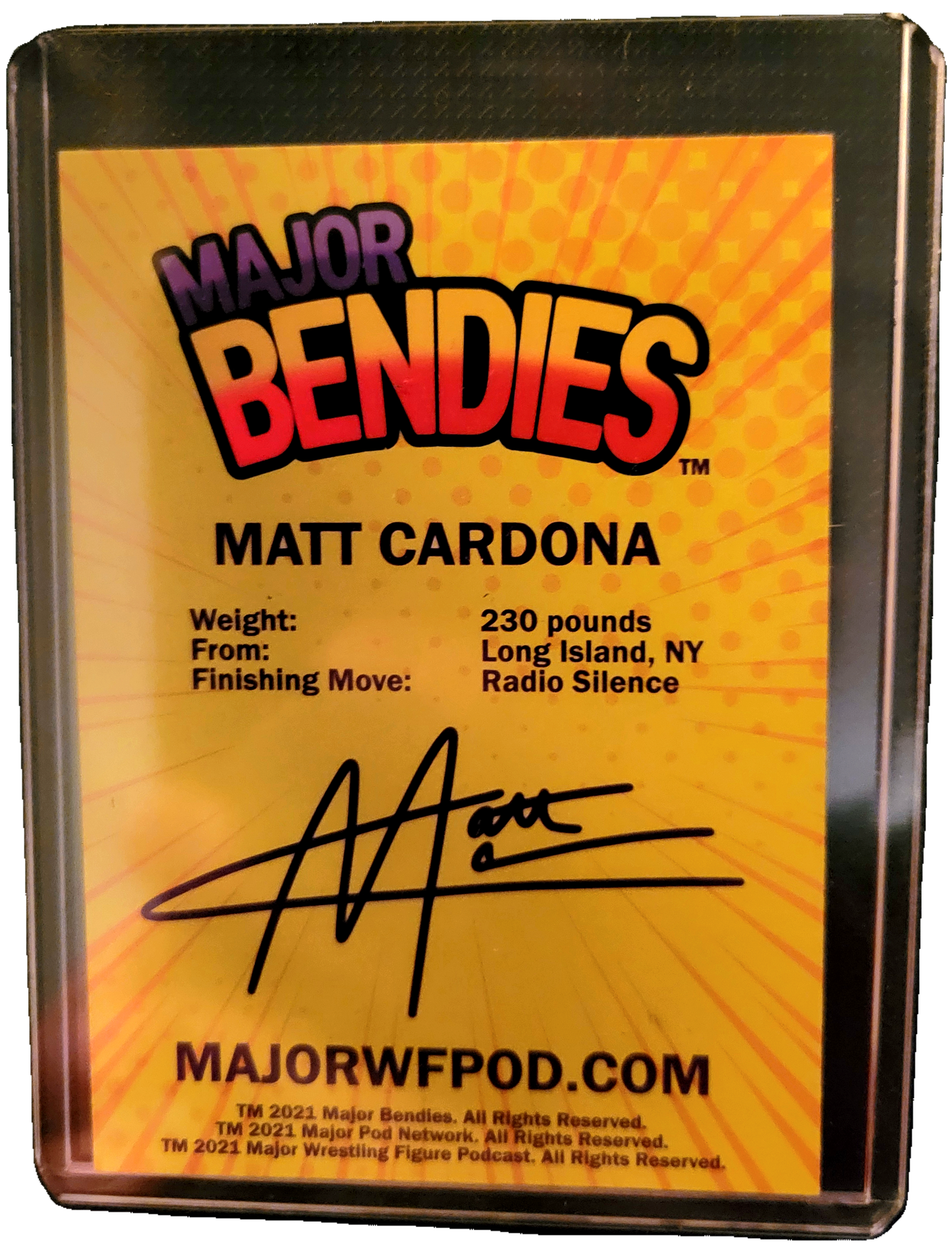 Major Wrestling Figure Podcast Major Bendies Matt Cardona Trading Card