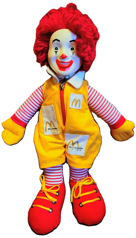 McDonald's Vintage 1984 Ronald McDonald 15" Red Yarn Plush Doll