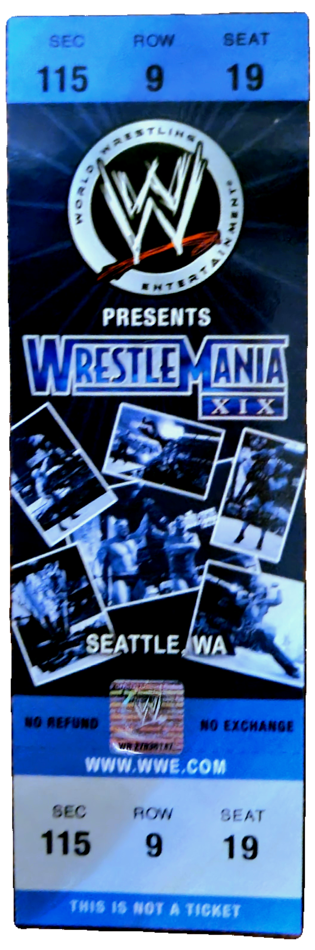Jakks WWE Classic Superstars Wrestlemania 19 Replica Ticket