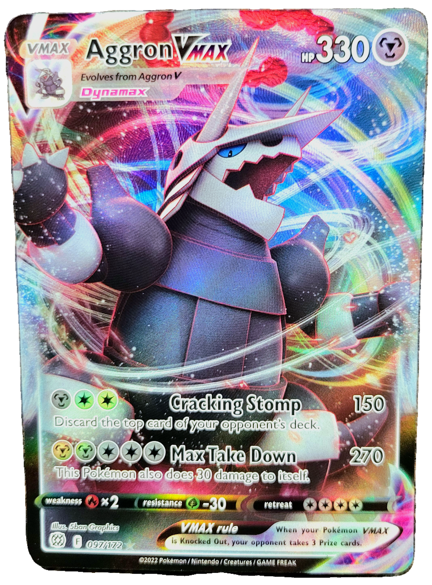 Pokemon Aggron VMAX 97/172 - Brilliant Stars Holofoil Card