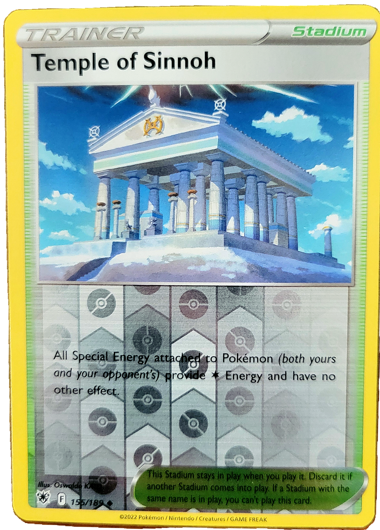Pokemon Astral Radiance TEMPLE OF SINNOH 155/189 Reverse Foil Reverse Holo Card