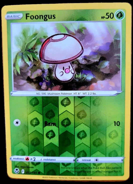 Pokemon Foongus 011/195 Reverse Holo Silver Tempest Card
