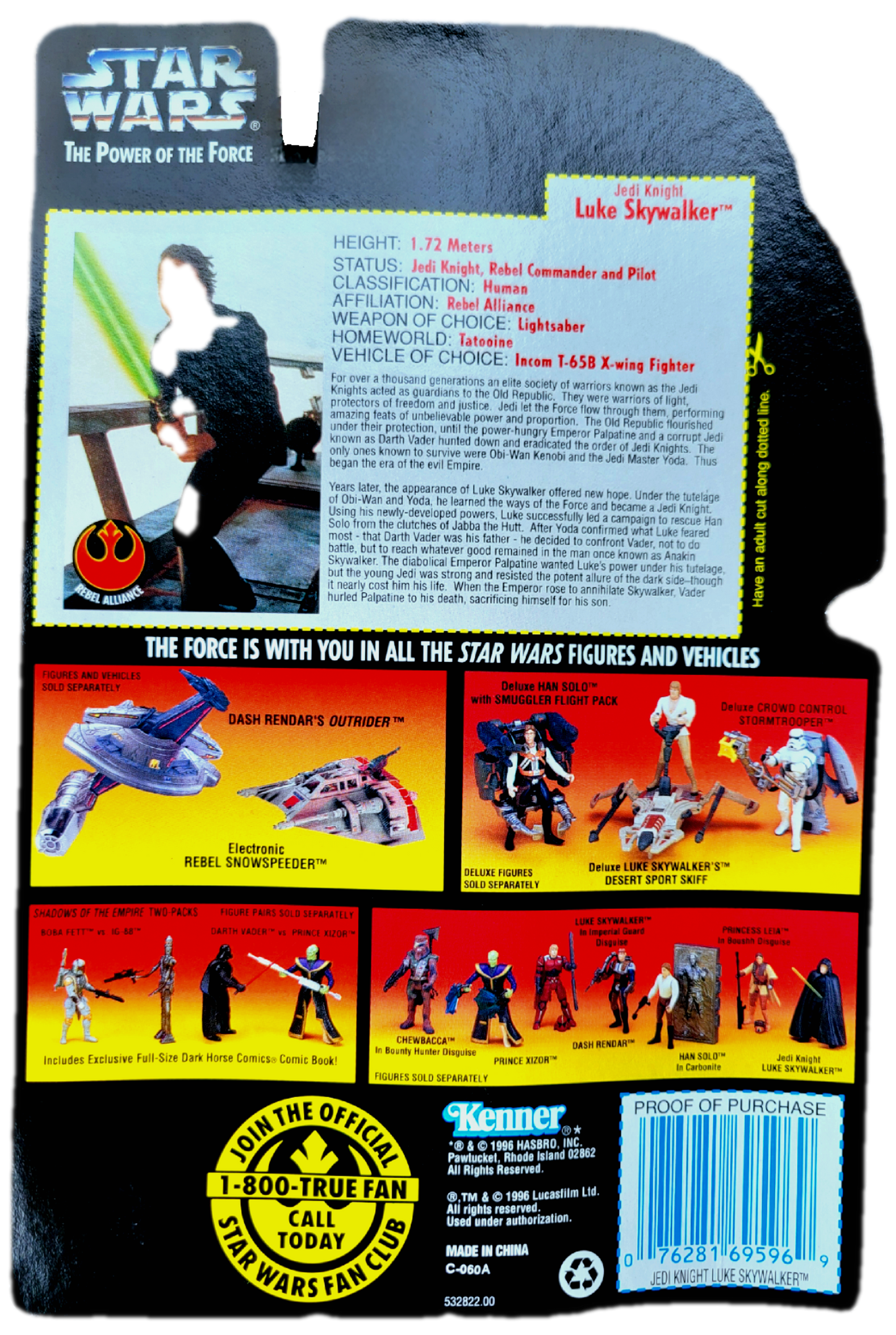 Kenner 1996 Star Wars The Power of the Force Jedi Knight Luke Skywalker Action Figure