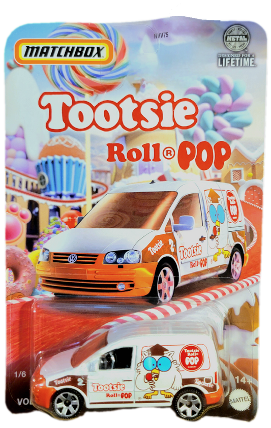 Mattel Matchbox Tootsie Roll Pop Toy Vehicle Volkswagen Caddy Delivery Toy Vehicle