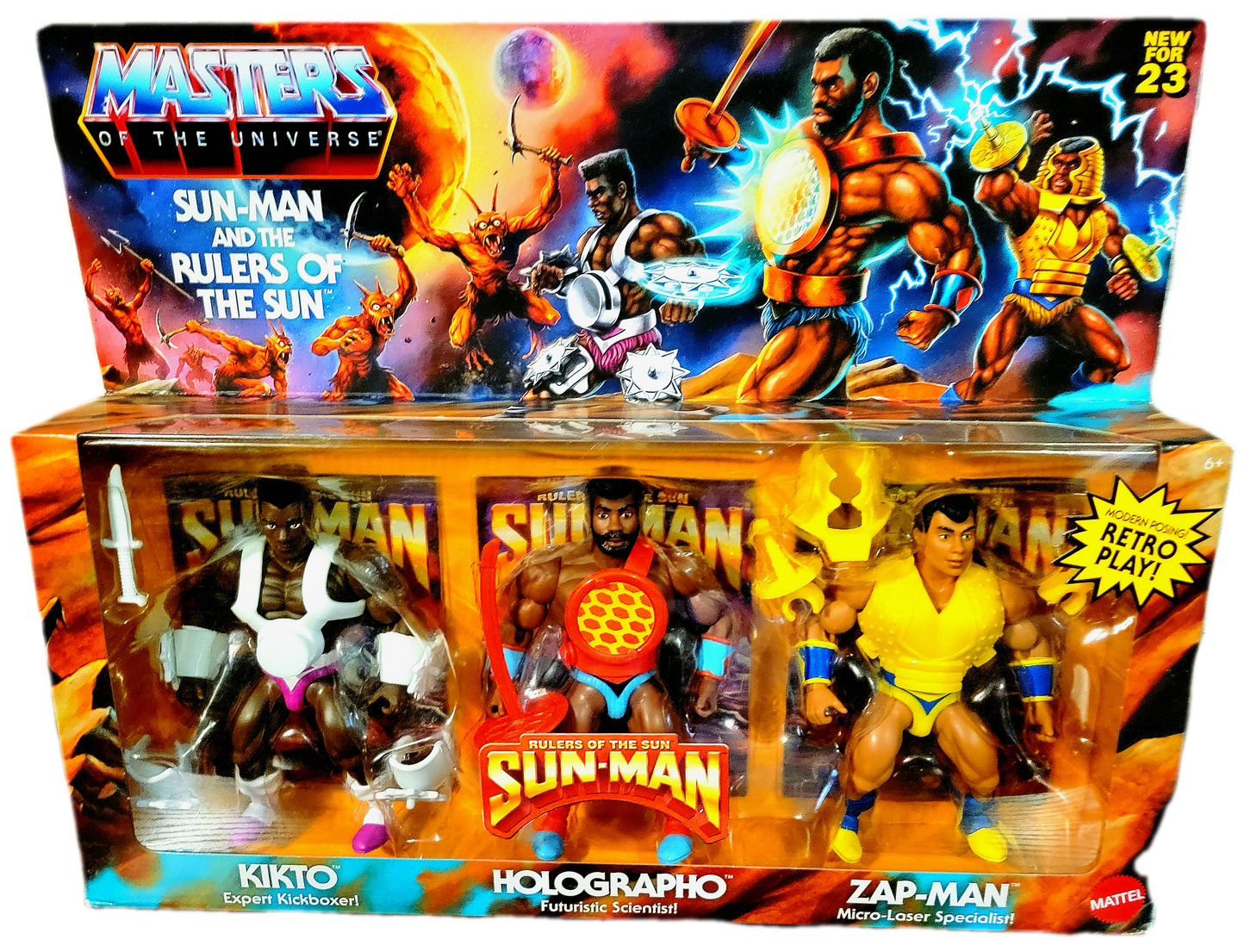Mattel Masters of the Universe Sun-Man and the Rulers of the Sun Retro Style Action Figure 3-Pack