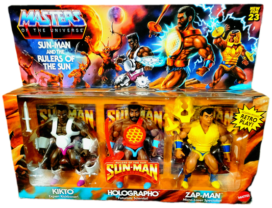 Mattel Masters of the Universe Sun-Man and the Rulers of the Sun Retro Style Action Figure 3-Pack