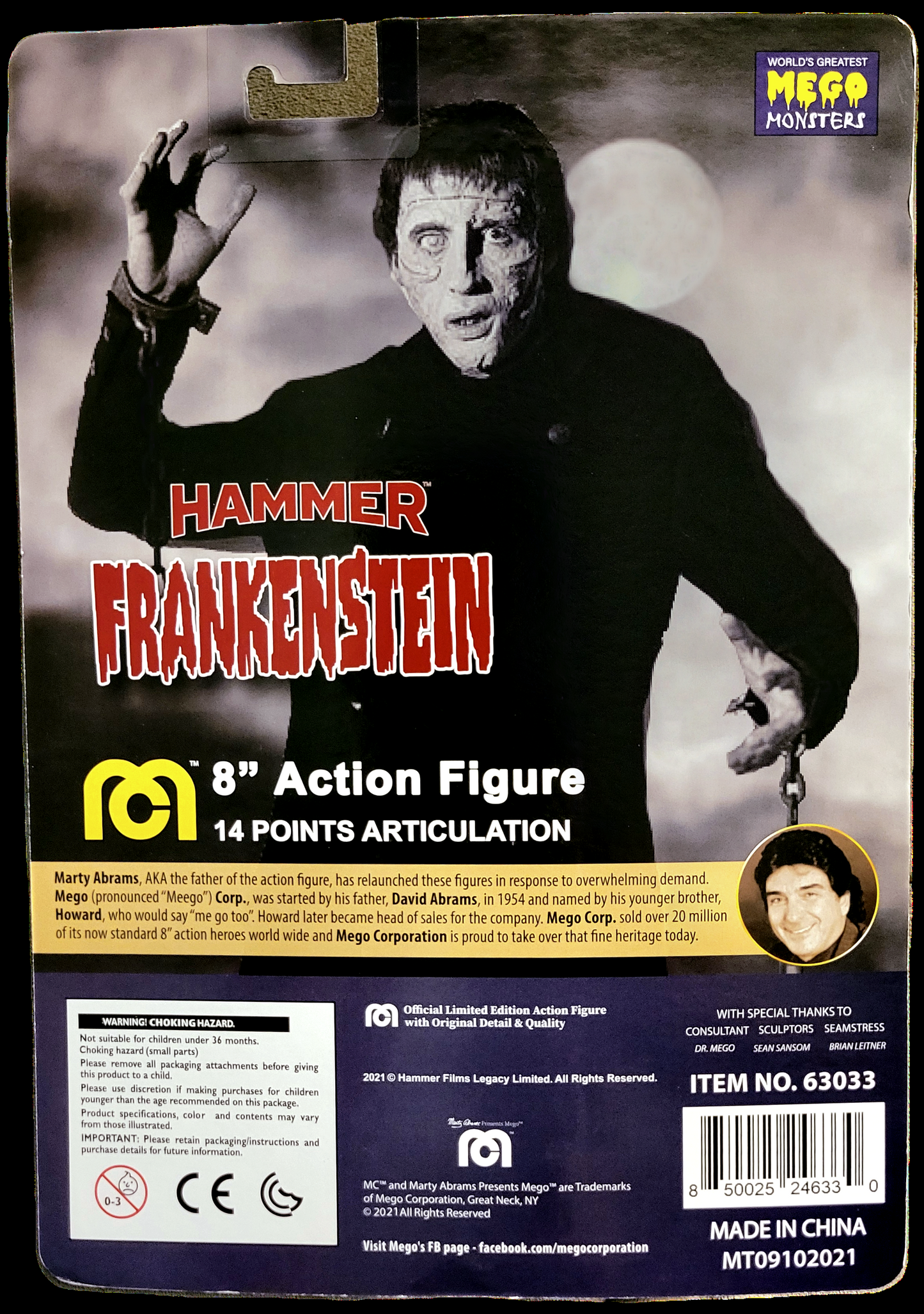 Mego Monsters Hammer Frankenstein 8 Inch Action Figure