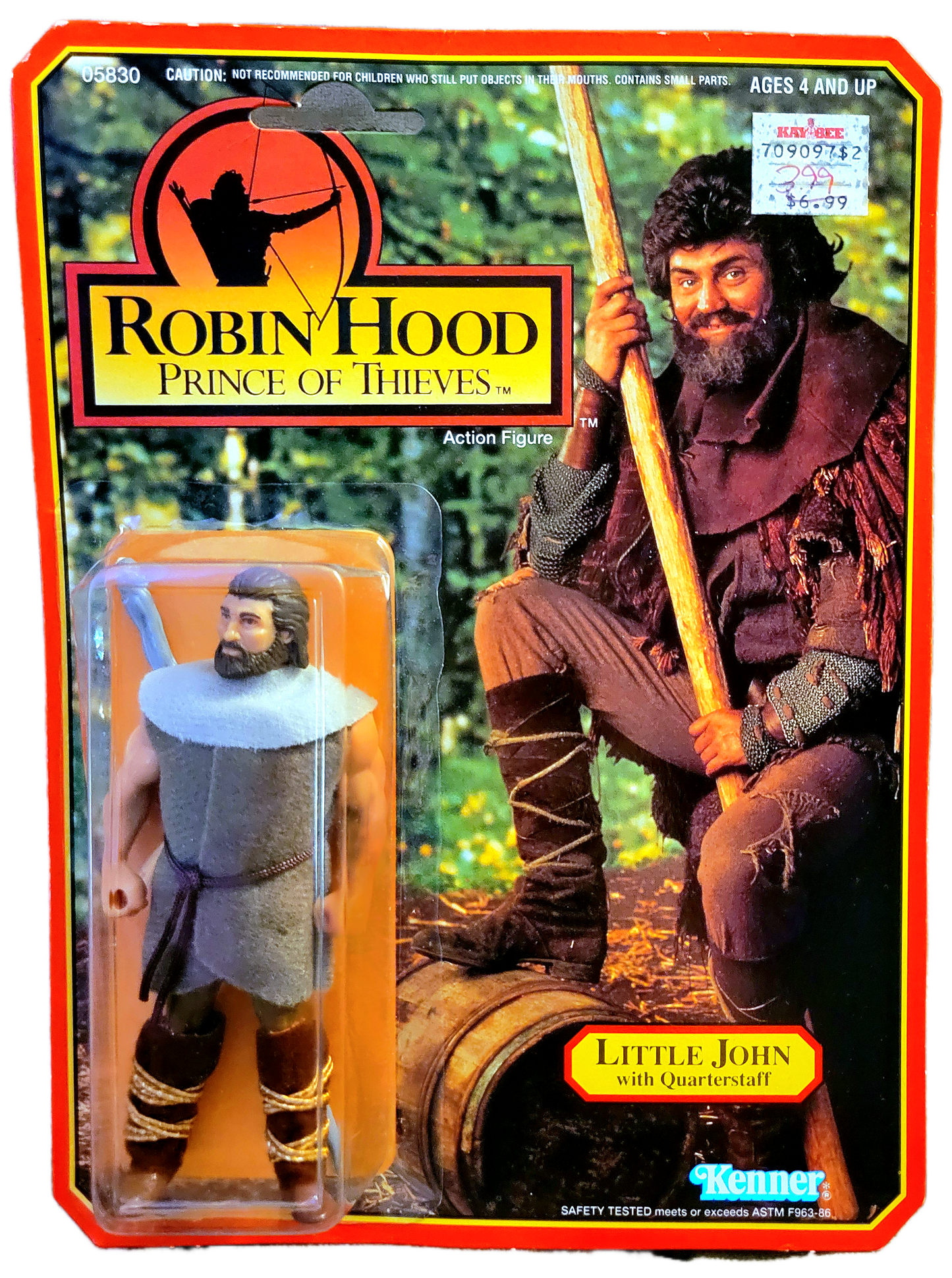 Kenner 1991 Robin Hood Prince of Thieves Little John with Quarterstaff Action Figure