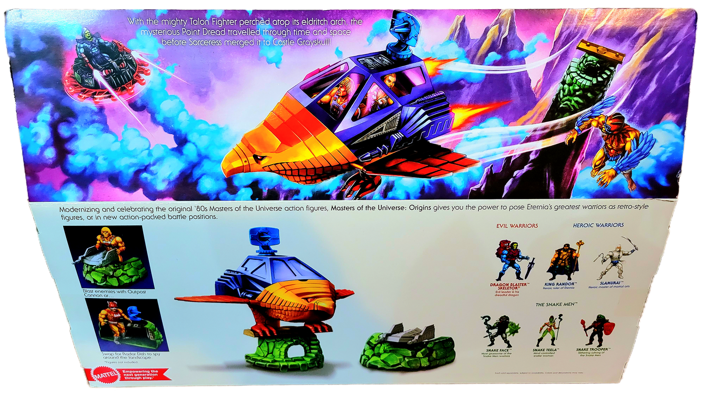 Mattel Masters of the Universe Origins Point Dread and Talon Fighter Mystical Outpost and Flying Vehicle