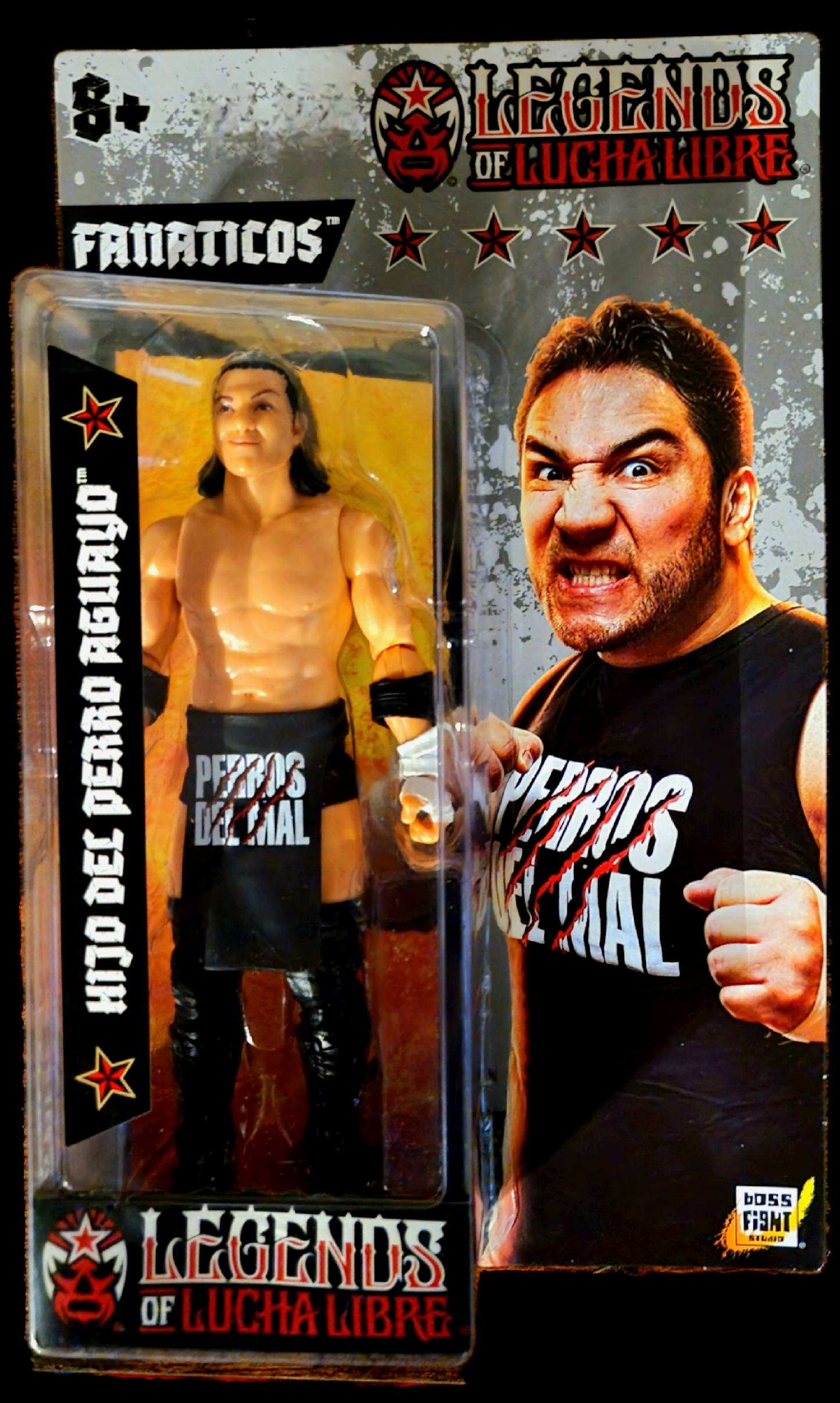 Boss Fight Legends of Lucha Libre Fanaticos Hijo Del Perro Aguayo Action Figure