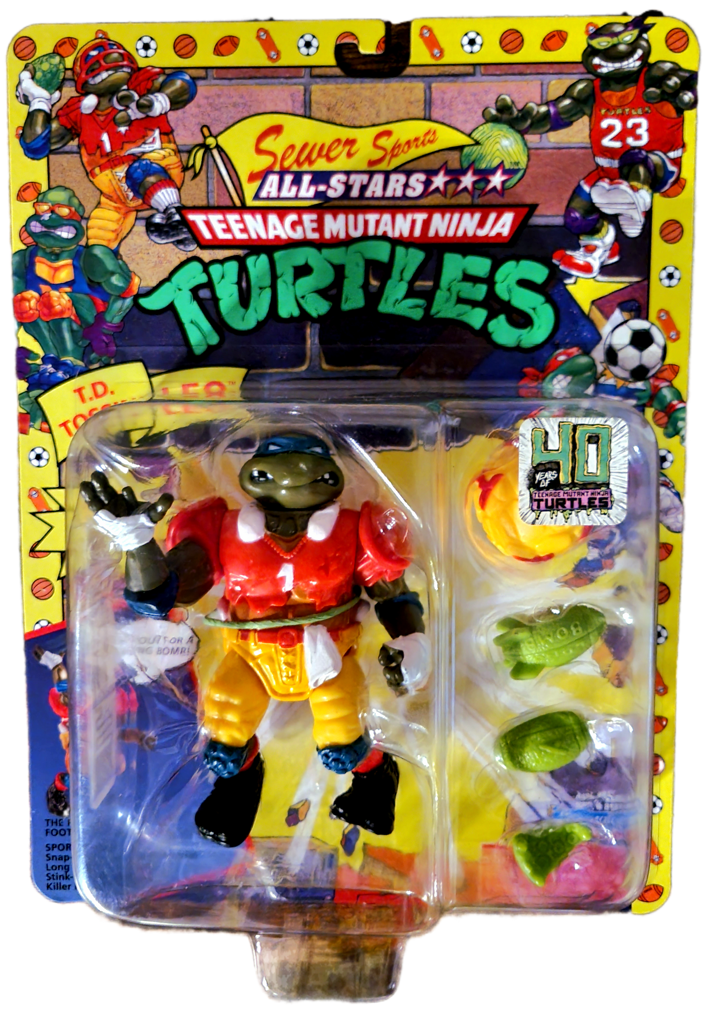 Playmates (2024) Teenage Mutant Ninja Turtles Sewer Sports All Stars 40 Years of Teenage Mutant Ninja Turtles T.D. Tossin' Leo Action Figure