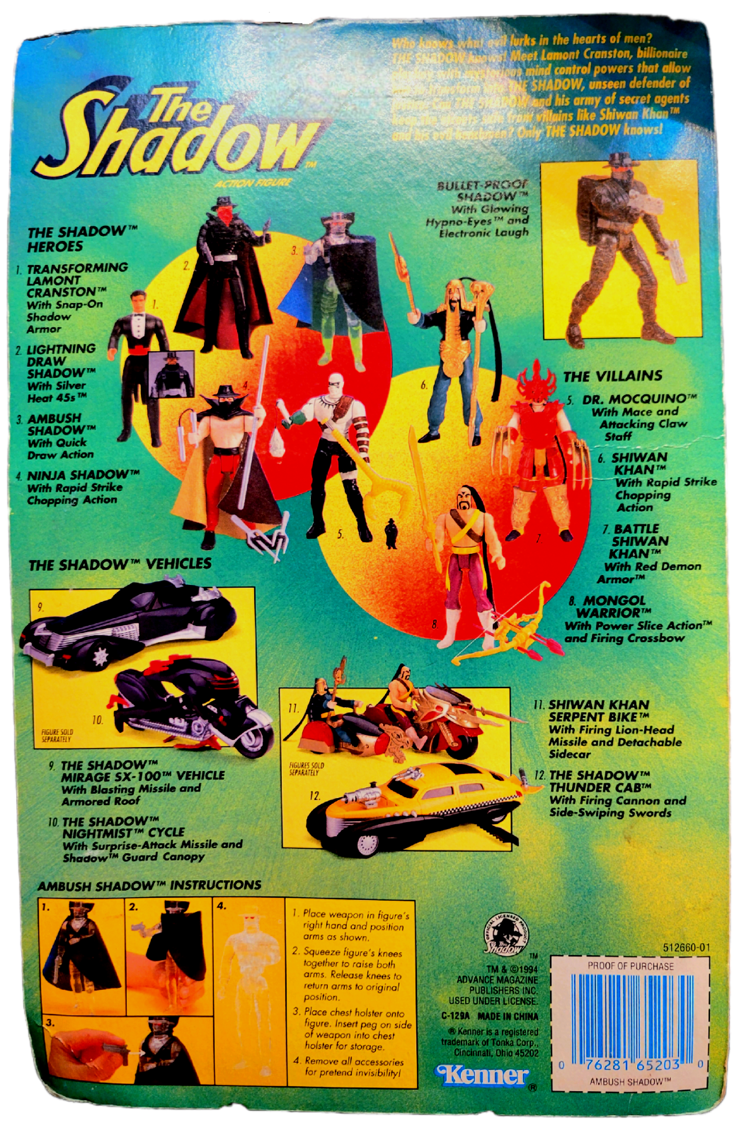 Kenner (1994) The Shadow Ambush Shadow with Quick Draw Action Action Figure