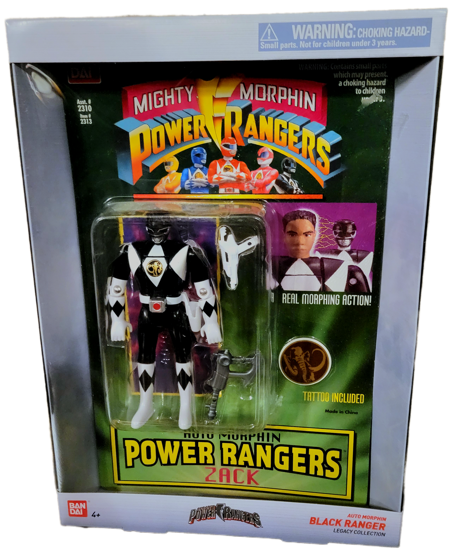 Bandai Mighty Morphin Power Rangers Auto Morphin Legacy Collection Black Ranger Action Figure