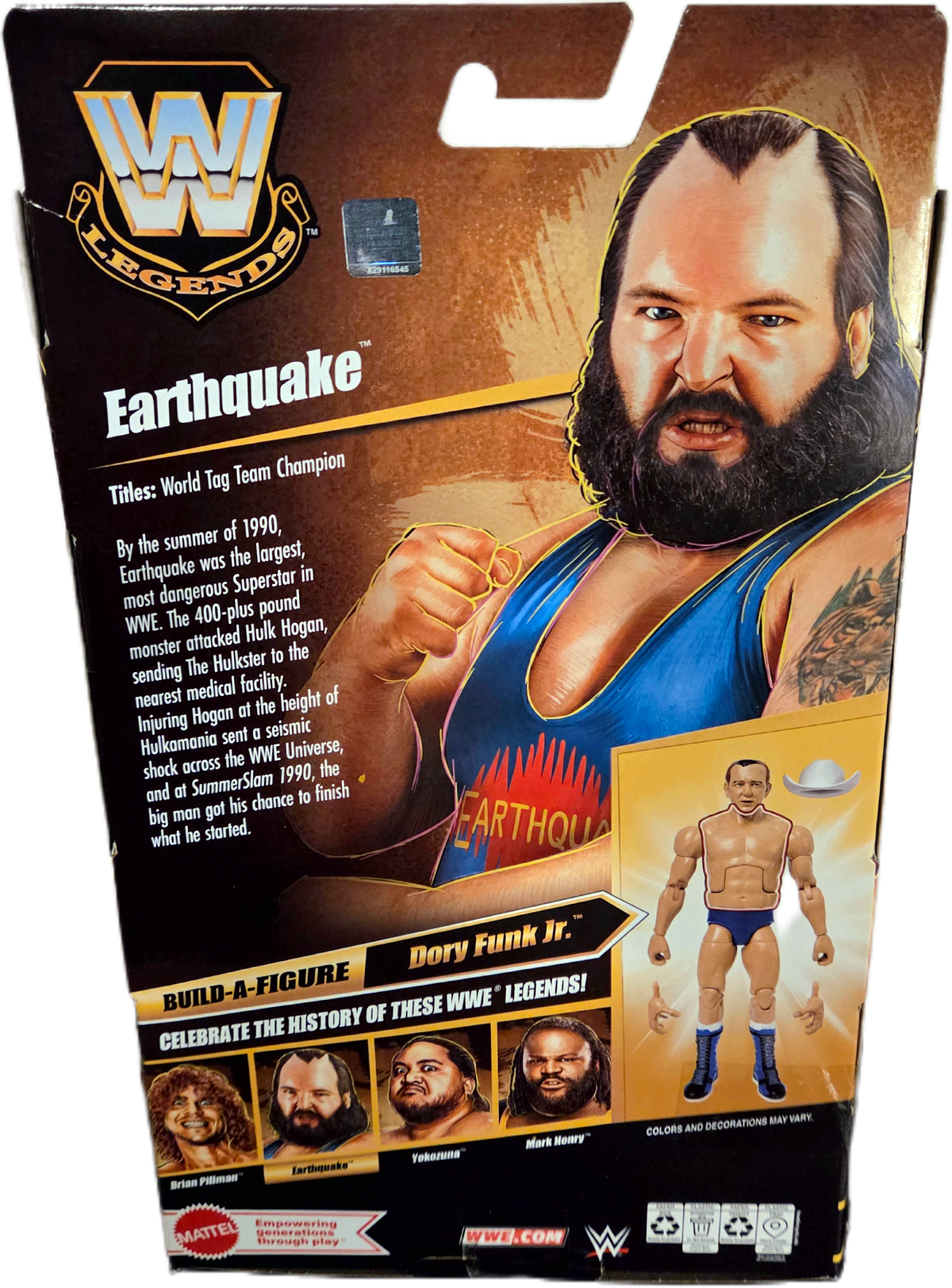 Mattel WWE Elite Legends Series 32 Earthquake Action Figure (No BAF Piece)
