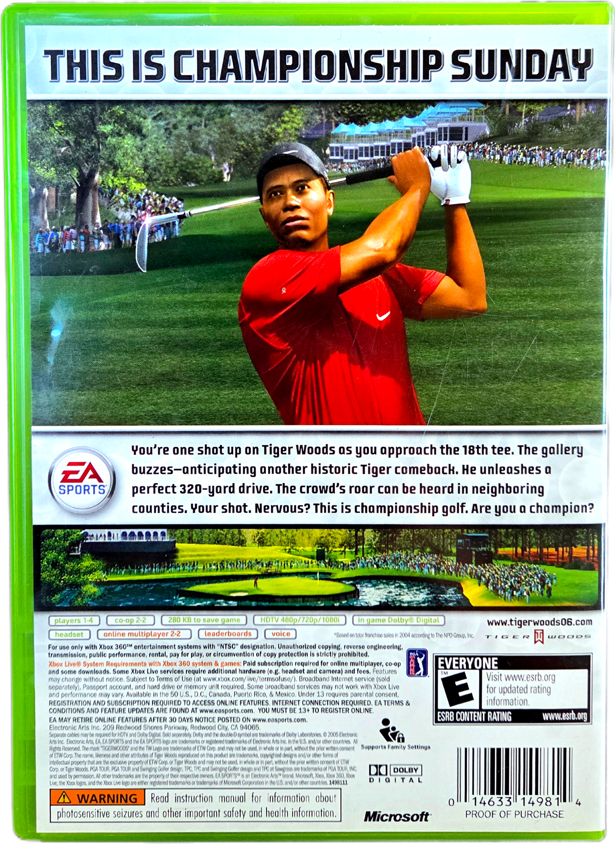 XBOX360 EA Sports Tiger Woods PGA Tour 06 Used Video Game