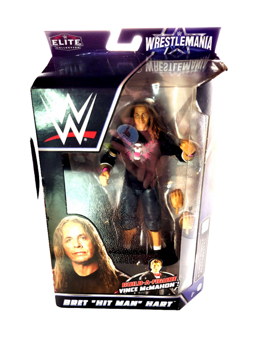 Mattel WWE Wrestlemania 38 Elite Series Bret "Hitman" Hart Action Figure (No BAF Piece)