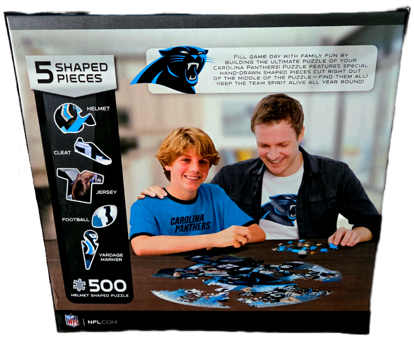MasterPieces Toys NFL Carolina Panthers 500 Piece Helmet Shaped Puzzle