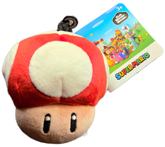 Tomy Nintendo Club Mocchi Mocchi Super Mario Mushroom Plush Keychain
