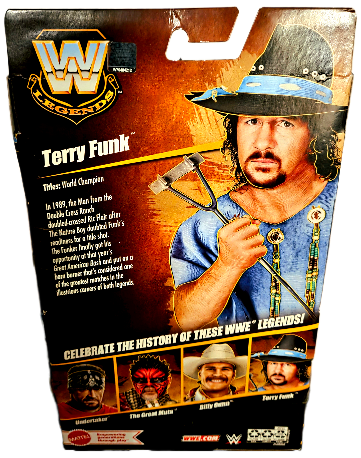 Mattel WWE Elite Legends Series 27 Terry Funk Action Figure (Damaged Packaging)