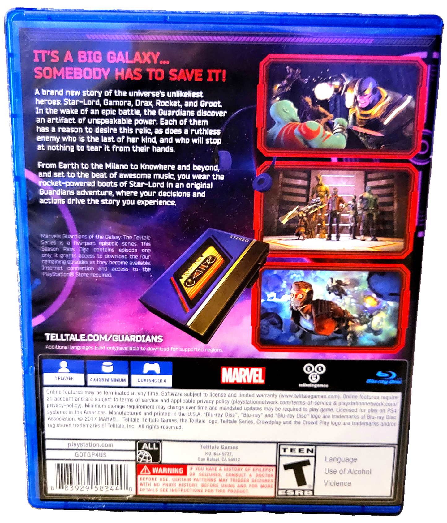 Marvel Guardians of the Galaxy The Telltale Series Playstation 4 Used Video Game