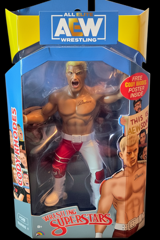 Jazwares AEW LJN Wrestling Superstars Cody Rhodes Action Figure (Red Tights Variant)