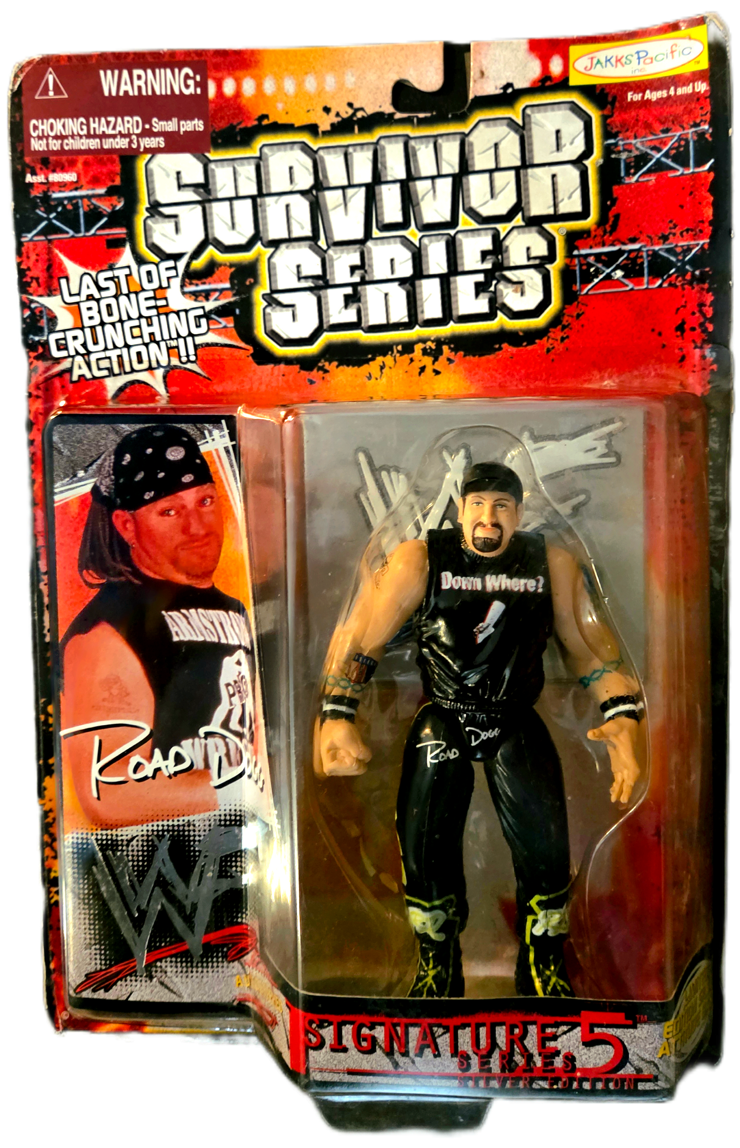 Jakks Pacific WWF Last of Bone Crunching Action Signature Series 5 Silver Edition Road Dogg Jesse James Action Figure (Damaged Packaging)